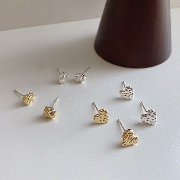 

2020 простой новый золото серебро цвет металл сердца круг обмотка геометрическая нерегулярное малый серьги стержня для женщин девушки партии, Golden;silver