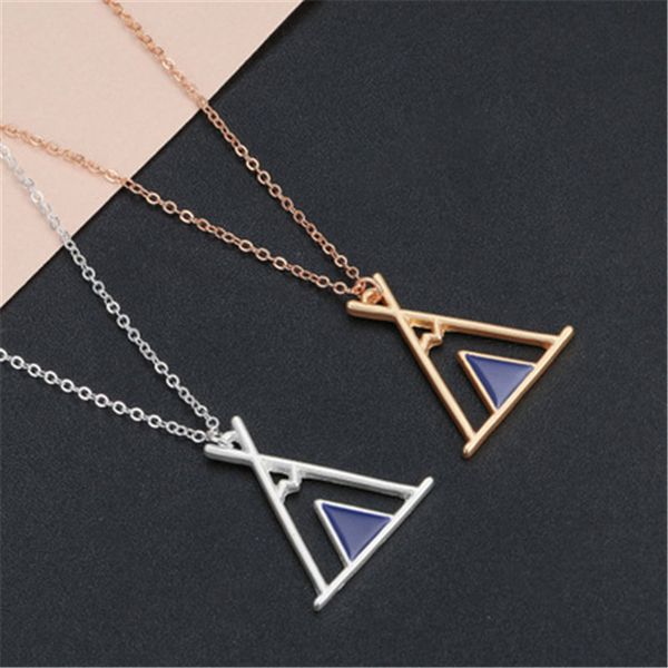 

pendant necklaces fashion jewelry geometric hollow triangle alloy simple european and american necklace, Silver
