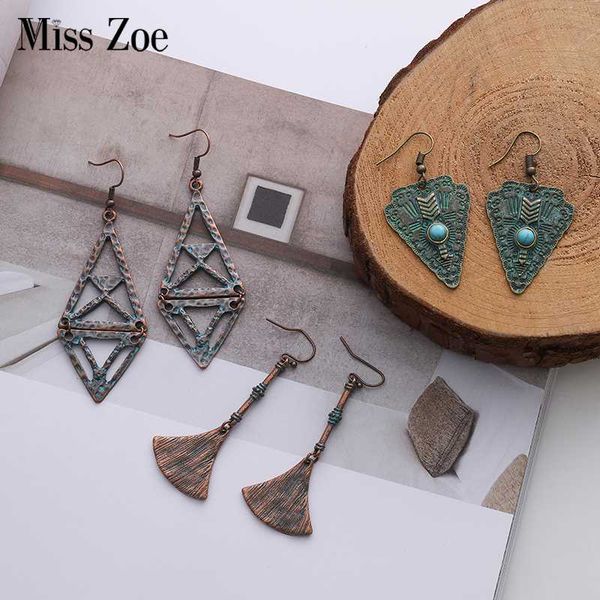 

vintage triangle earrings geometric boho drop earrings for women brincos 6 styles fashion ethnic jewelry gift for wife girls, Silver