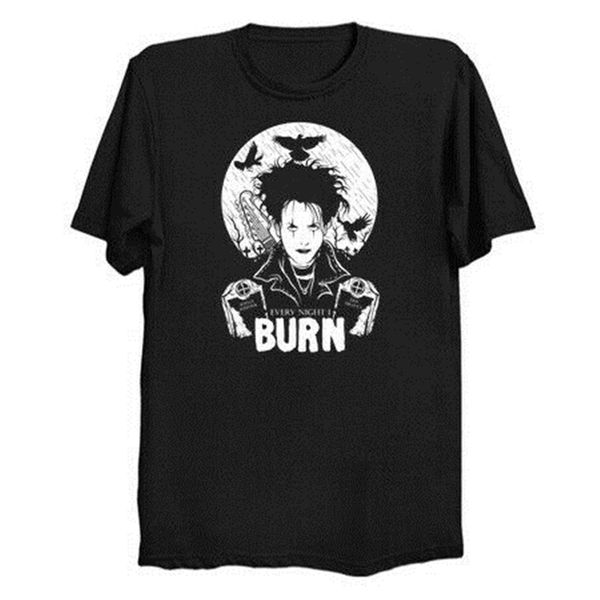 

every night i burn the cure the crow groove metal black t-shirt for fans s-6xl superior quality tee shirt