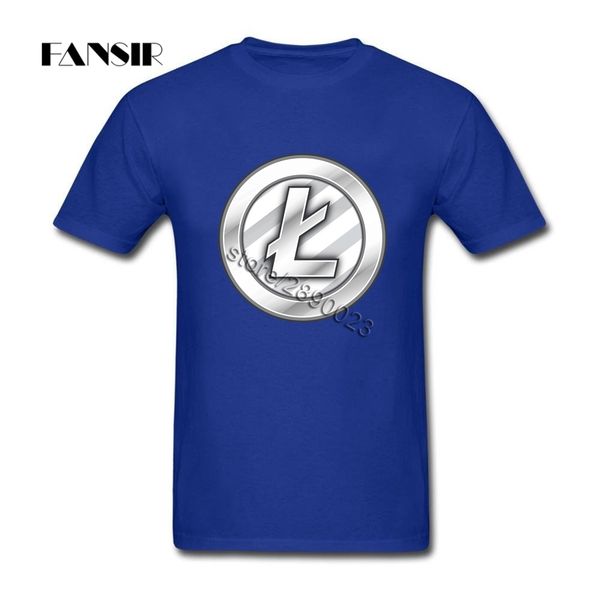 

men t-shirt casual short sleeve cotton custom shirt male litecoin brand clothing