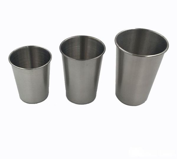 

304 stainless steel tumbler single wall layer 17oz 12oz 8oz wine beer water cup coffee mug dhl