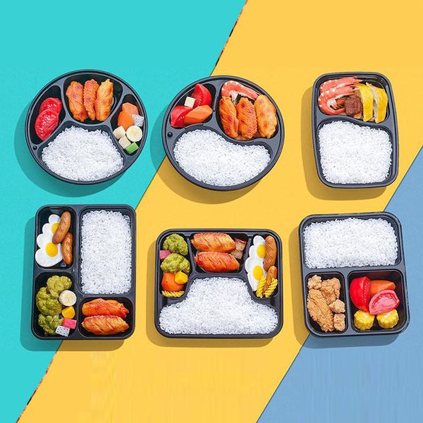 

new 3 or 4 compartment reusable plastic food storage containers with lids disposable take out containers lunch box microwavable supplies