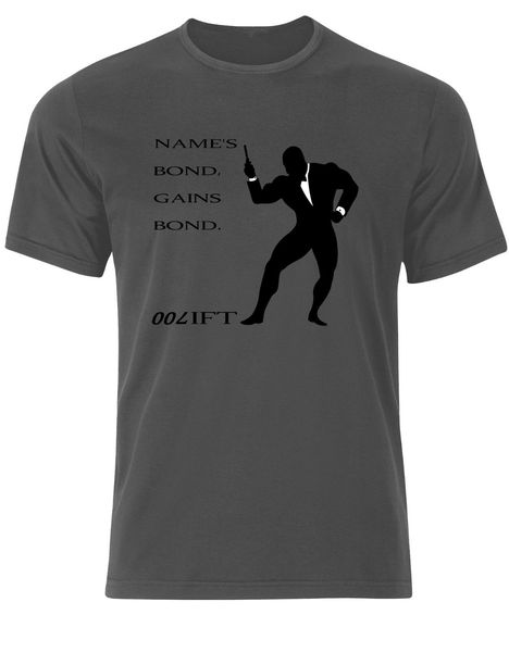 

novelty o-neck gains bond licence to lift funny parody pump gyms quote mens tshirt tee af37 base shirt