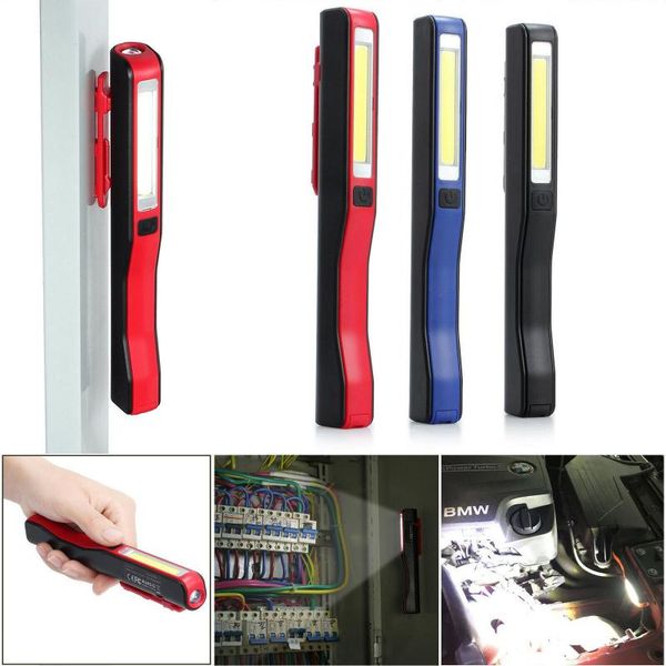 

rechargeable cob+led hand torch lamp magnetic inspection work light flexible