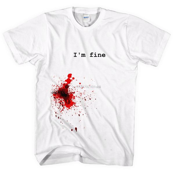 

im fine t-shirt blood stain splatter halloween gunsstab wound men lady l326
