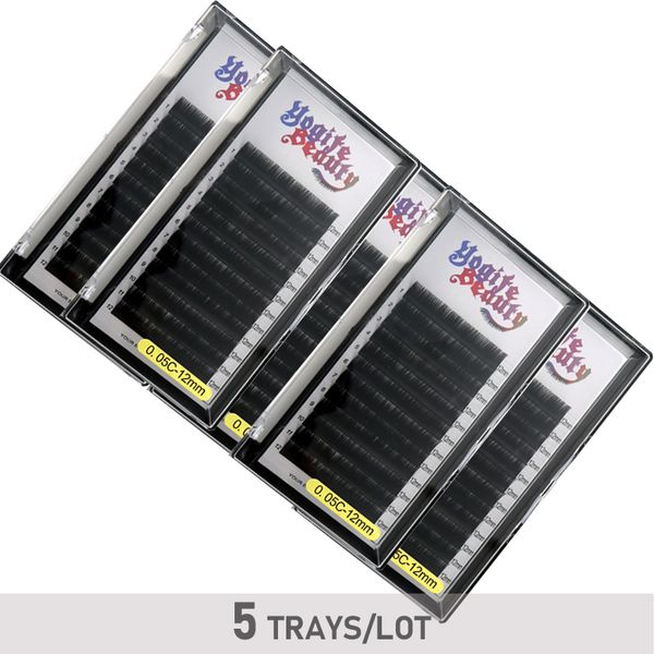 

false eyelashes 5trays/lot wholesale individual classical lashes soft silk fiber hign volume more denser light from yogife beauty