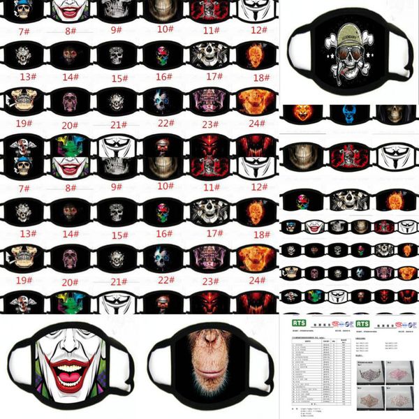 

2021mask customize reusable skull face cartoon print cubrebocas con mica ultraviolet proof dm1y