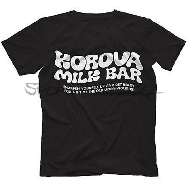 

korova milk bar t-shirt 100% cotton droogs a clockwork orange men black tshirt summer fashion male tee-shirt cotton sbz5391