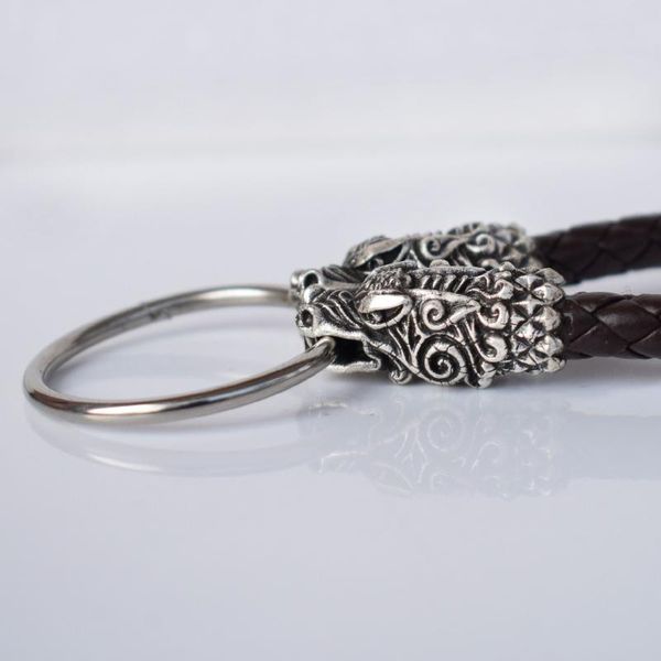 

animal dragon lion wolf head necklace rope heavy men jewelry necklace, Silver