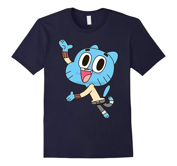 

новые люди рубашки gumball watterson возбужденные перейти поза графический tshirt