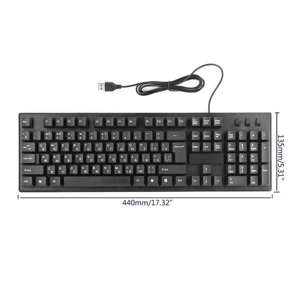 

russian/ english silent keyboard waterproof office keyboard for windows computer dxab
