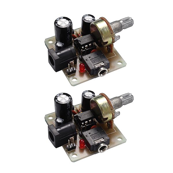 

2pcs lm386 power amplifier board 3v-12v diy kit 37x41 mm / 1.46x1.61 inch 0.5w-10w speaker icsk025a