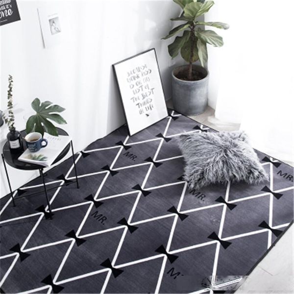 

modern ins fashion super soft flannel thicken carpet pad bedside blanket sofa doormat parlor floor mat anti-slip rugs home decor