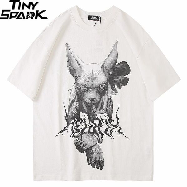 

Oversize T Shirt Hip Hop Men 2020 Streetwear Smoking Bad Dog Tshirt Harajuku Summer Short Sleeve T-Shirt Cotton Tops Tees Loose T200611
