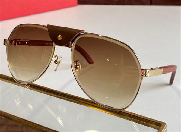 

new fashion design sunglasses ko1139 metal pilot frame classic printing wooden temple popular style uv400 protection quality, White;black