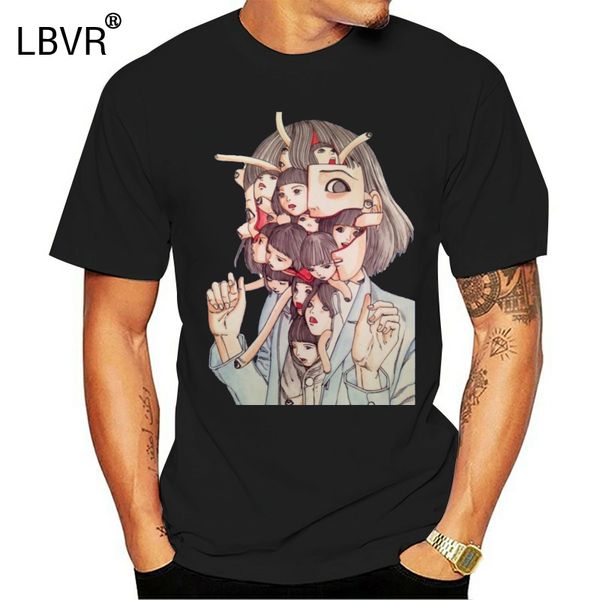 

человек манг junji ито футболки кой девушки тройники рубашка top design с короткими рукавами эстетической японской аниме рубашка