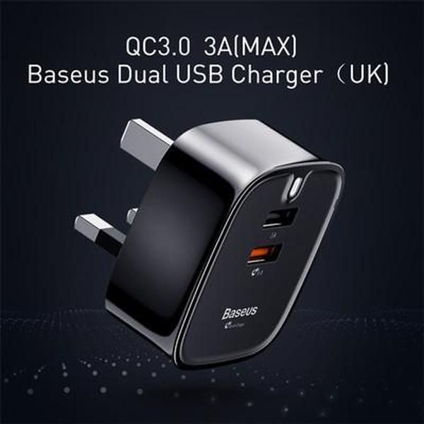 

quick charging head dual usb qc3.0 charger british standard android speed charge universal black data cable charging plug