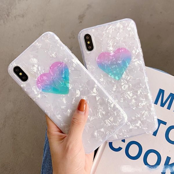 

lovecom cute heart dream shell phone cases for iphone xs max xr 6 6s 7 8 plus xs x soft imd phone back cover case coque gifts
