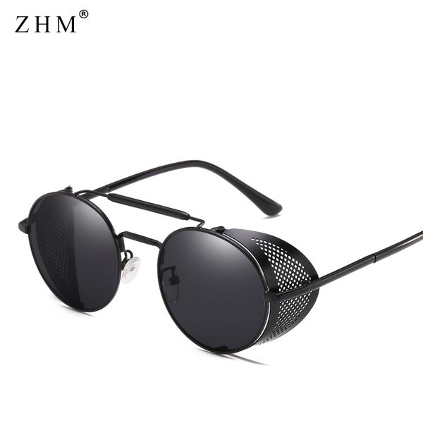 

sunglasses steampunk goggles retro men punk round women brand designer sun glasses for male uv400, White;black