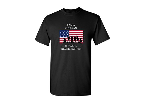 

2019 new cool tee shirt военных ветеранов мужская футболка флаг сша моя клятва никогда не истечет мода хлопок футболку