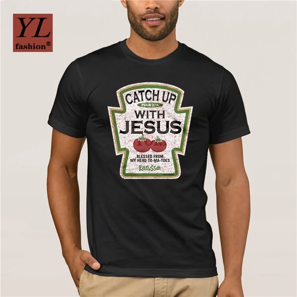 

новая марка t shirt men догонять иисус кристиан футболка печать лето топы тис
