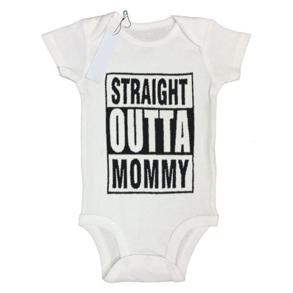 

summer cotton baby boys girls short sleeve romper straight outta mommy printed bodysuit o-neck infant jumpsuit clothing, Blue