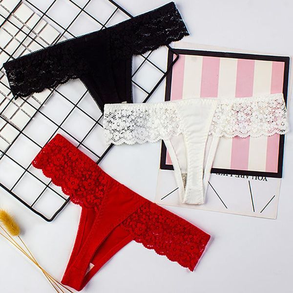 

women's panties women lace underwear briefs pants intimate transparent thong pure cotton bottom cloth low-rise japan style 1pcs, Black;pink