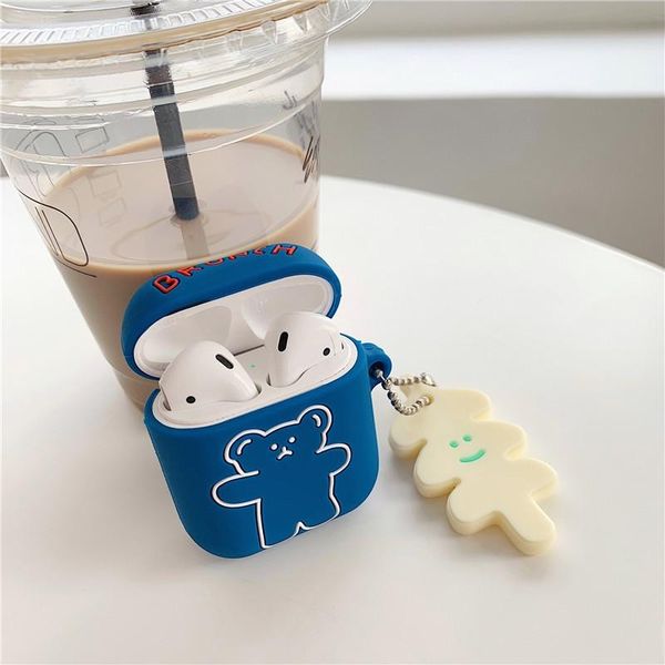 

south korea ins bear for airpodspro protective case 2/3 generation wireless bluetooth silicone earphone case female for apple