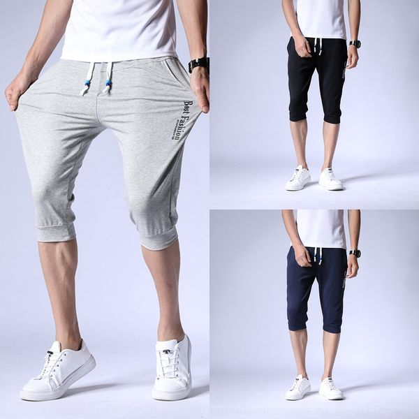 

summer capri casual sports pantsmen's breathable thin sports pants trendy korean style men's extra-large casual pants 4gt8t, Blue