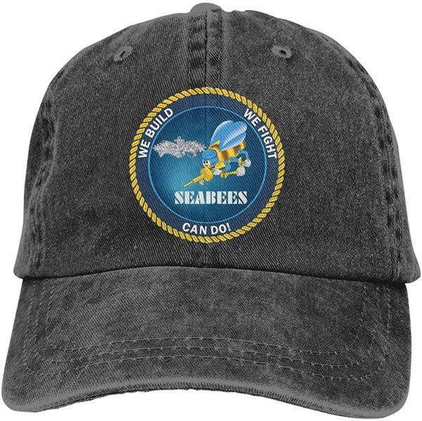 

we build we fight can do seabee enlisted soft casquette cap vintage adjustable baseball caps, Blue;gray