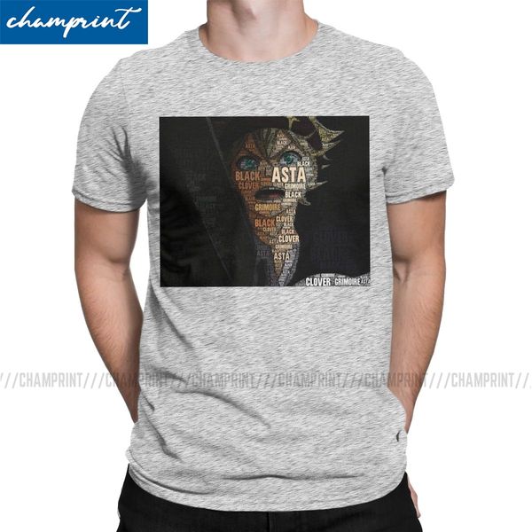 

men's t-shirts black clover asta japanese anime unique pure cotton tees short sleeve t shirts crew neck clothing classic