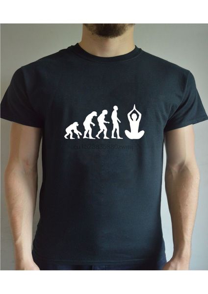 

2019 new arrival clothes fashion cotton funny printed t-shirt evolution - meditation yoga christmas present joke parody t-shirt