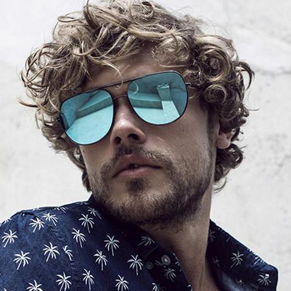 

sunglasses [el malus] brand designer men women retro oversized pilot metal frame eyeglasses uv400 lenses trendy sun glasses, White;black