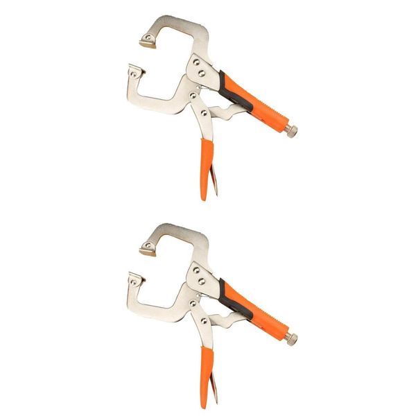 

2pcs adjustable locking c-clamps, fast release, regular tip, 6 and 11 inch