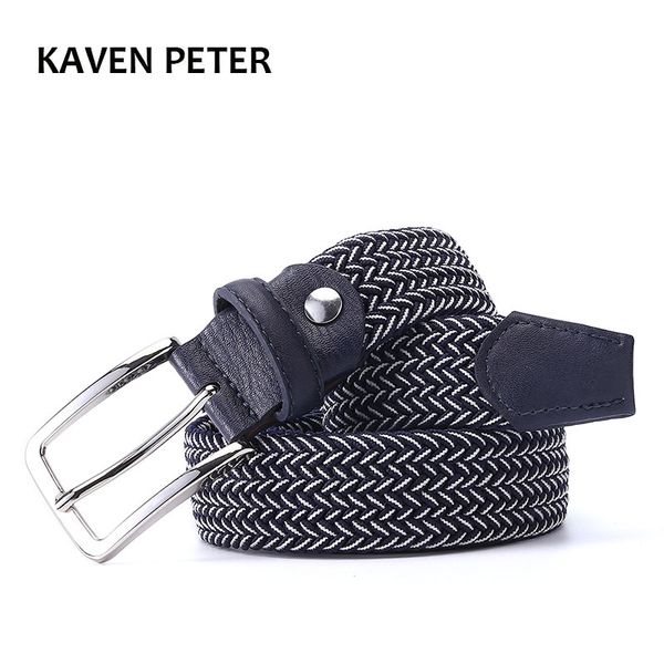 

mixed color elastic belt men woven elastic stretch belt braided knitted stretch with covered buckle1-3/8" wide high quality, Black;brown