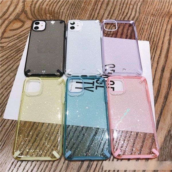 

iphone 11 phone case bling glitter anti-fall pc tpu mobile cover 4 corner shockproof phone case for iphone 11 pro max