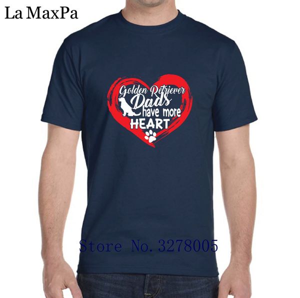 

la maxza men tshirt anti-wrinkle nice golden retriever dad heart t shirt for men standard short sleeve cotton sunlight o-neck