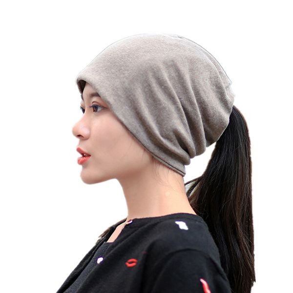

beanie/skull caps hedging cap smllearth brand solid color women skullies beanies knitted cotton double layer fabric hats bonnet hat, Blue;gray