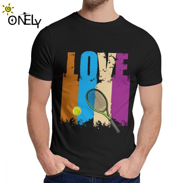 

round neck love tennis racket ball player sport t shirt casual slim t shirt plus size
