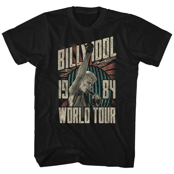 

billy idol men short sleeve t-shirt black world tour summer o neck tee shirt