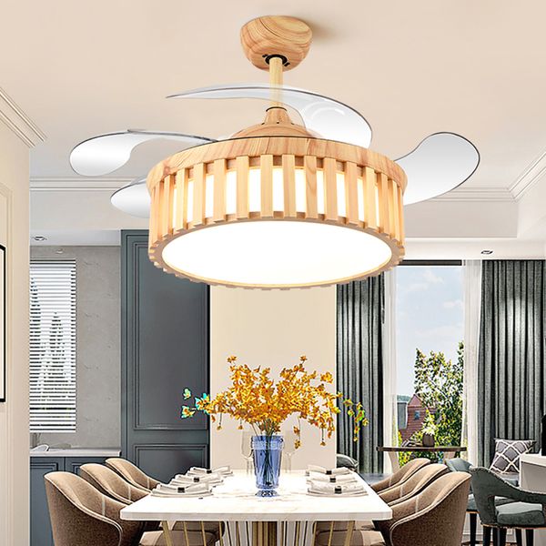 

electric fans bedroom decor led invisible ceiling fan light lamp dining room with lights remote control lamps for living