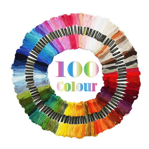 

100/50 pcs cross stitch cotton embroidery thread floss sewing skeins different colors, Black