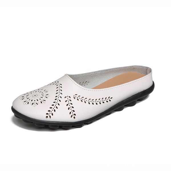 

new summer shoes woman genuine leather women flats hollow women's loafers female solid shoe, Black