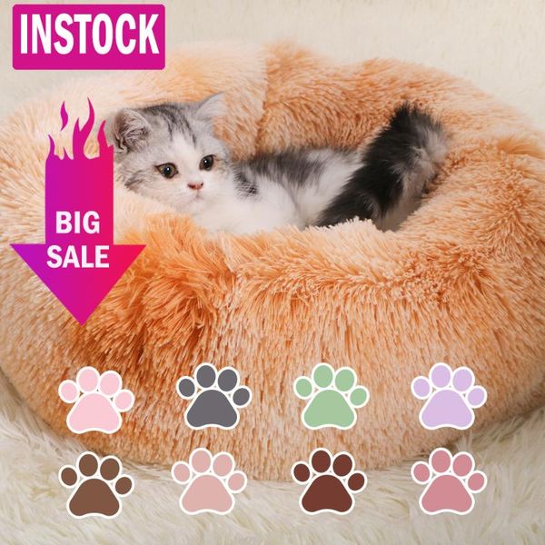 

super soft dog bed round washable long plush dog kennel cat house velvet mats sofa for chihuahua basket pet bed dropship