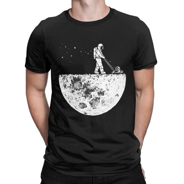 

men t-shirt astronaut moon spacemen novelty 100% cotton tees short sleeve cleaner printing t shirt o neck clothing plus size