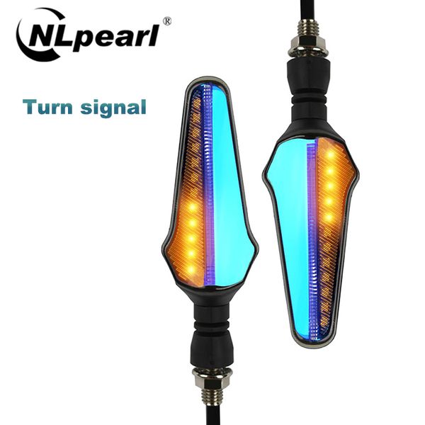 

nlpearl 2x car light assembly drl super bright motorcycle indicators flowing turn signal lights motorcycle daytime running light