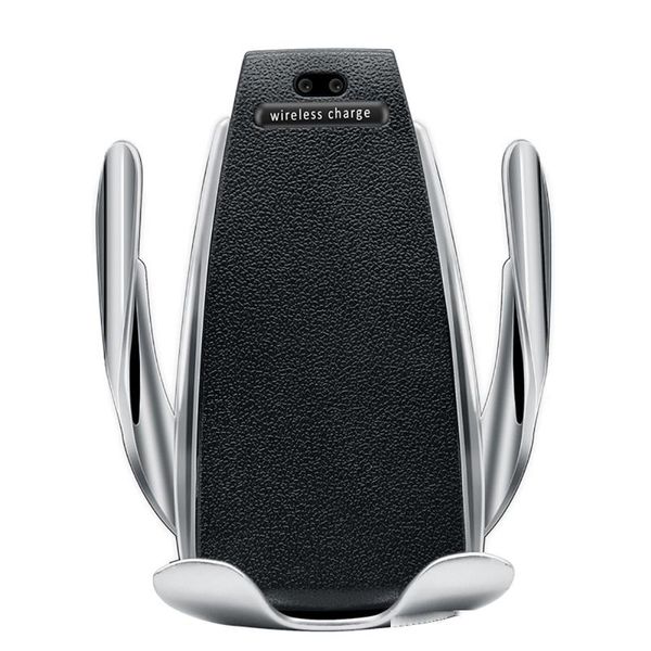 

s5 wireless car charger automatic clamping for iphone android air vent phone holder 360 degree rotation 10w fast charging with box