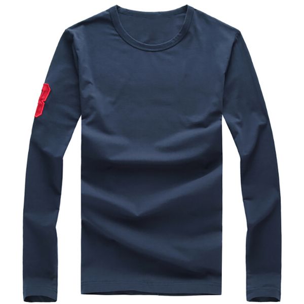 

men's t-shirts small big horse long-sleeved t-shirt homre 100%cotton long sleeve casual o-neck short homme t shirt, White;black