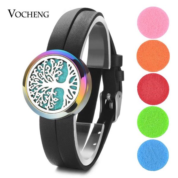 

15 styles colorful aroma perfume diffuser locket bracelet 316 stainless steel double leather random send 10pcs oil pads as gift, Golden;silver